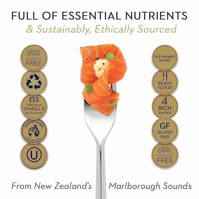 Regal New Zealand King Salmon – Beech Wood Smoked Salmon Slices – 3.5 oz