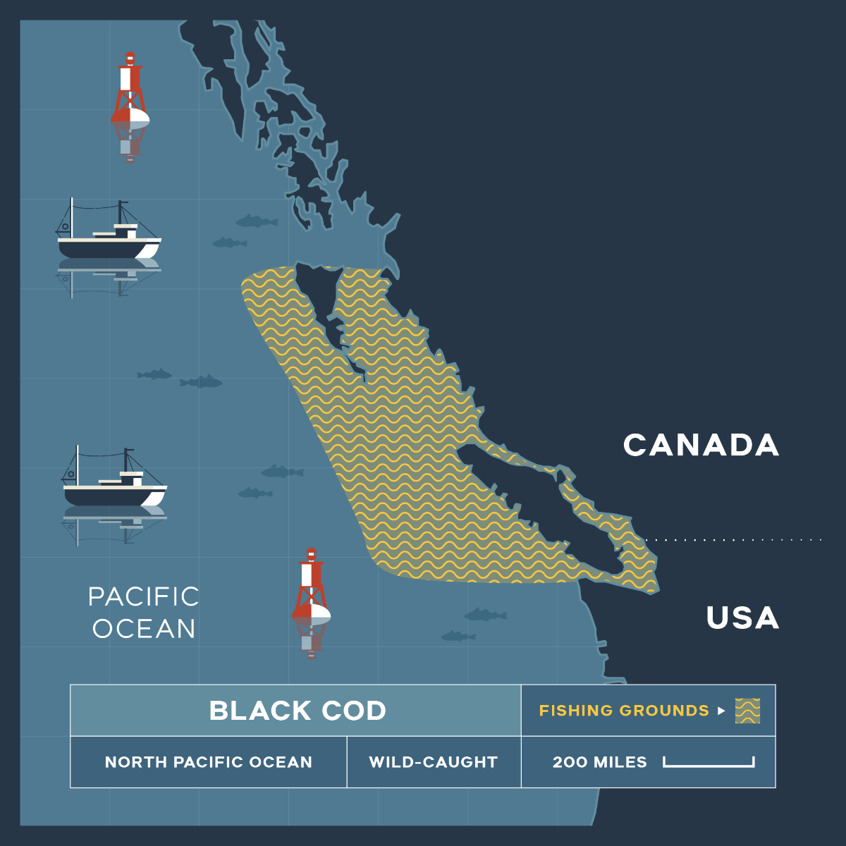 Wild-Caught Black Cod (Sablefish) – 1-1.25 lb Fillet